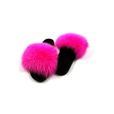 China CUSHIONING 2021 New Design Wholesale Women Fashion Fur Slippers Fur Slides for sale