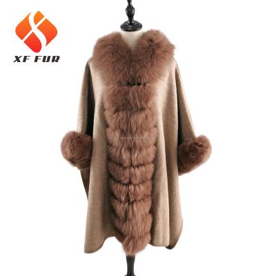 China 2019 Latest Fox Fur Style Europe Cashmere Wool Blend Shawl for sale