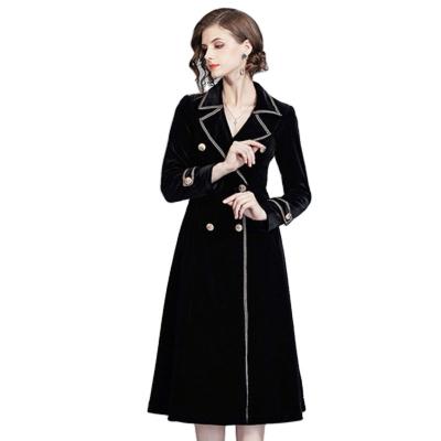 China TA3900120 Anti-wrinkle new temperament cross trench coat 2019 ladies size mid length above - knee velvet jacket for sale