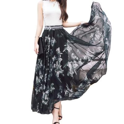 China New breathable chiffon bust skirt female bohemian summer printed holiday dress YS105A052 for sale