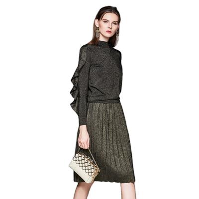 China LDY8116078-Autumn and Winter Woolen Skirts Anti-Static Mid Length Knitted Half Skirts Women's Skirts Bright Silk WI for sale