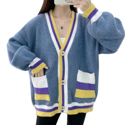 China LDY602059-new QUICK DRY 2020 autumn and winter women's sweater cardigan jacket lantern color sleeve knit long sleeve sweater swea for sale