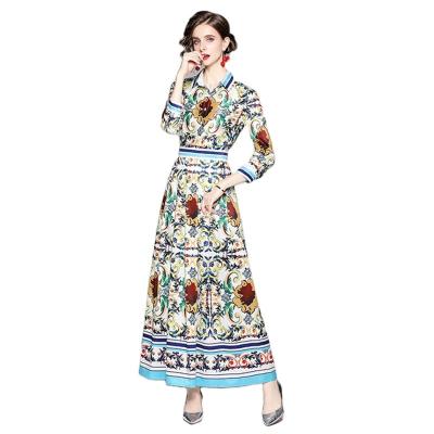 China DD7469075 European and American fashion thin diet positioning printing anti-wrinkle dress for sale