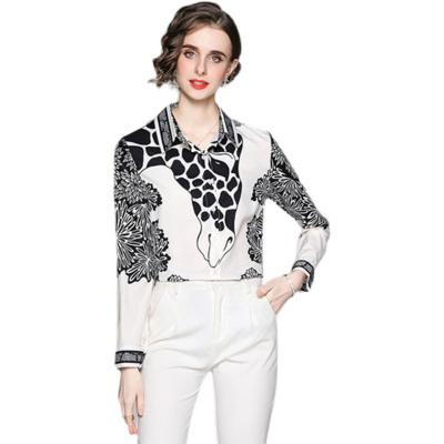 China European and American size all-match fashion anti-pilling DD1839045# size was slim positioning printing shirt for sale