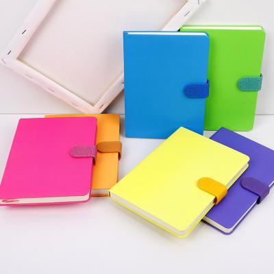 China Durable Bright Pure Color Hard Cover Office Magnetic Loop Notepad A5 Notebook for sale