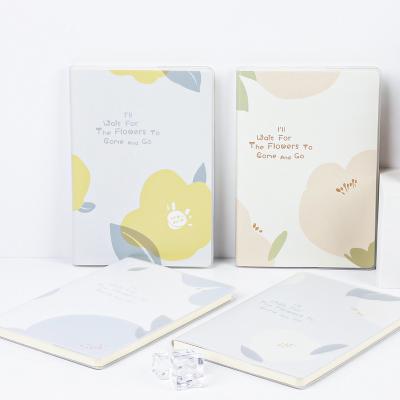 China Beautiful 25mm Frosted Rubber Sleeve PVC A5/B5 Clear Plastic Cover Printed Soft Notebook for sale