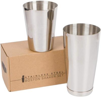 China Disposable Premium Cocktail Shaker Set Two-Piece Pro Boston Shaker Set 18oz and 28oz Martini Drink Shaker made from 304 Stainless Steel for sale