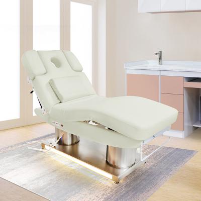 China Yimmi Beauty Salon Furniture 4 Motor Large Lift Spa Electric Massage Table Bed Modern Facial Treatment Bed for sale