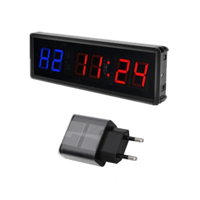 China Multifunctional Drop Shipping 1.5 Inch EU Plug Sports LED Digital Alarm Clock Gym Fitness Training Timer for sale