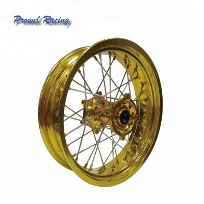 China 17 Inch 6061 T6 Aluminum Alloy Aluminum Motorcycle Spoke Wheel Sets For Supermoto for sale