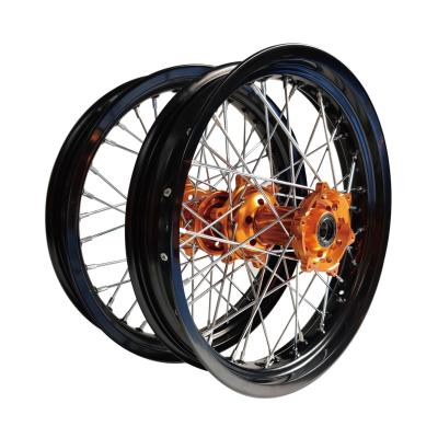 China 6161-T6 Aluminum Customized 2.50-17 & 3.00x17 Inch Motorcycle Alloy Spoke Wheels For SX250 for sale