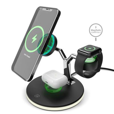 China Mobile Phone 15w 10w 3 in 1 Qi Multifuncion Wireless Charging Pad Fast Wireless Charger Stand Holder For iPhone iWatch Airpods for sale