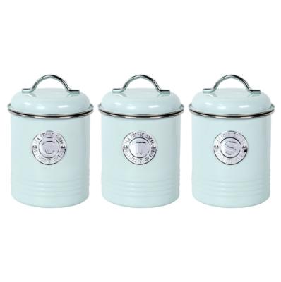 China Freshness Preservation Metal Canisters Sets For Coffee And Sugar Tea Canisters Kitchen Jars for sale