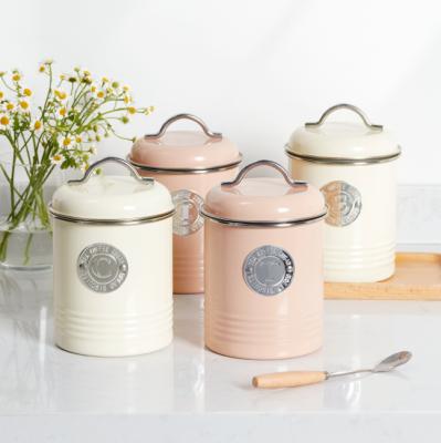 China INS Stocked Canister Set Of 3 Decorative Kitchen Canister Jars With Lids for sale