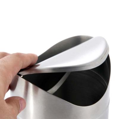 China Factory Price Good Quality 1.5L Stainless Steel Mini Countertop Trash Can Small Swing Lid Viable Waste Bin for sale