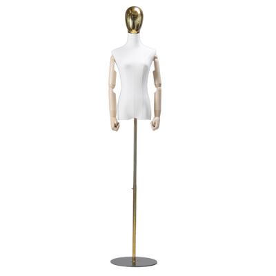 China Customized Chrome Adjustable Curve Half Body Customized Garment Displaying Female Mannequins for sale