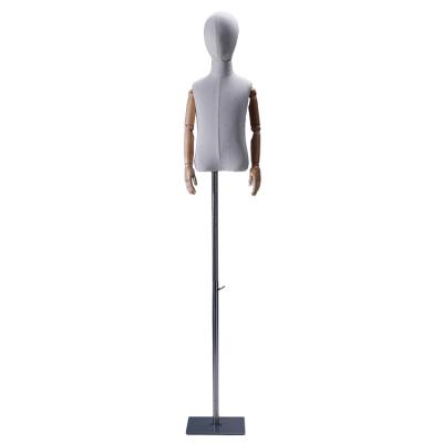 China Customized Wooden Mannequins Fashion Display Children Clothing Store Custom Hand Iron Base for sale