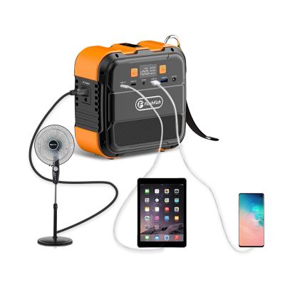 China 100W Mini Multifunctional Mini Power Bank With LED Portable Solar Charging Station Generator Set for sale