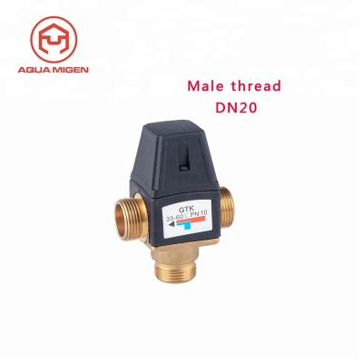 China General Solar Water Heater Brass Thermostatic Mixer Male Thread Valves dn20 3 Way for sale