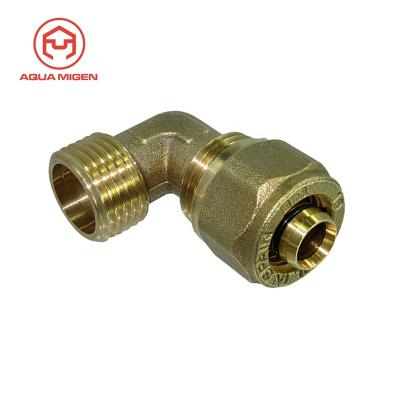 China Compression Fittings For PEX And ​​Brass Manifolds DZR Tubing Elbow M*F Compression Fitting For Pe Pipe for sale