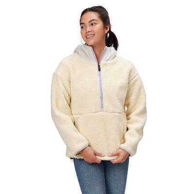 China Custom women's fleece wintercozy quarter-zip anti-pilling fleece jacket fashion outerwear oversized outerwear coat for sale