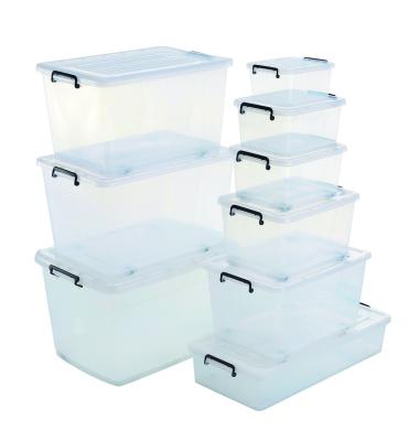 China Various viable features of plastic storage box with pulley portable clothes large sealed storage box for sale