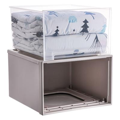 China Transparent plastic drawer storage box household viable wardrobe clothes storage box wardrobe hardware matching box for sale