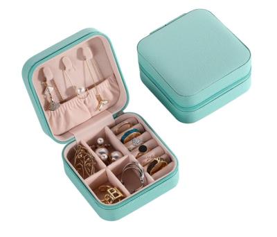 China Portable Travel Home Storage Box Jewelry Case Ring Necklace Earrings Viable Storage Jewelry Boxes for sale