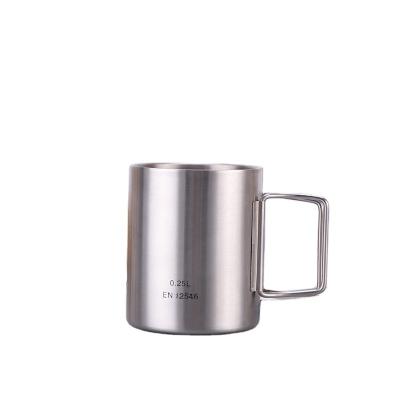 China Durable Stainless Steel Water Cup Camping Cup Coffee Mug Outdoor Sports Folding Mug for sale