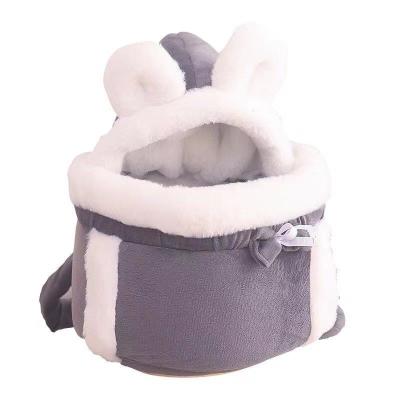 China Portable Double Shoulder Pet Backpack Winter Warm Cat Chest Carry Out Dog Backpack Cat Bag for sale