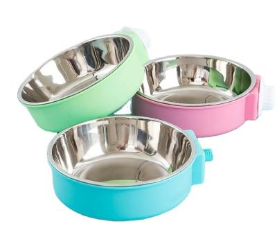 China Viable Manufacturers Wholesale Hanging Pet Bowl Stainless Steel Anti-Roll Cat Dog Driver Pet Supplies for sale