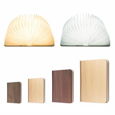 China Bedroom Factory Directly Selling USB Rechargeable Portable Wooden Folded Seven Colors Reading Lamp Led Book Light for sale