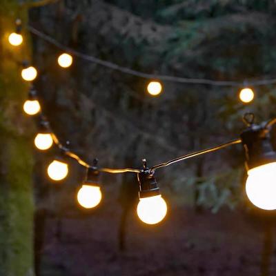 China G50 string lights 5m 10m Rubber Cable Shatterproof G50 Globe Balls Bulbs Clear Milky Colorful Outdoor String Lights For Garden Bistro Cafe Holiday for sale