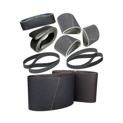 China Sanding belt for stone customized size Sanding belt silicon carbide SL421 black abrasive wide sanding belt for general metal wood stone glass for sale