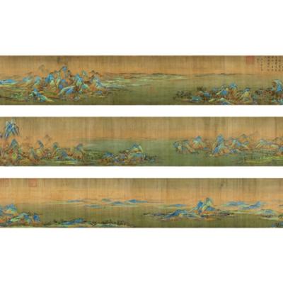 China Custom Famous Landscape Paintings Silk Cloth Fabric Bulk Reproduction for sale