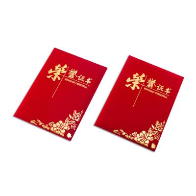 China Factory Supply General Purpose Custom Printing Embossing Silkscreen Honor Certificate for sale