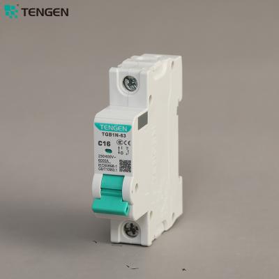 China Tengen mcb 6Ka 20 25 32 A Air Circuit Breaker 1P C10 16 for sale