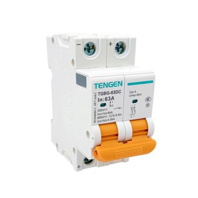 China DC PV Solar System Tengen 2p 10 One DC 60A Mini Thermal Magnetic Circuit Breakers for sale