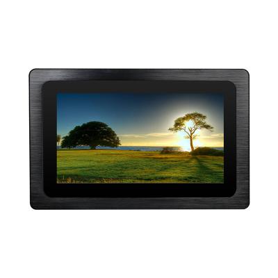 China Aluminum Alloy Flat Surface Capacitive Touch IP65 Enclosed Open Frame 10.1 Inch Industrial Touch Monitor for sale