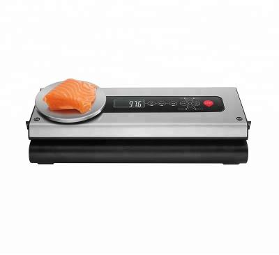 China Commercial 80Kpa Vacuum Food Sealer Machine with Kitchen Scale Tray Vacuum Air Sealer and LCD Display for Food Preservation for sale