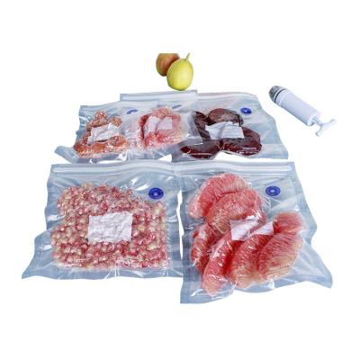 China Food Grade Recyclable Zipper Flat Bottom Transparent Vacuum Sealing Bag For Food for sale