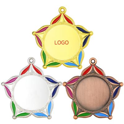 China Wholesale Europe China Factory Low MOQ Zinc Alloy Empty 3d Medals Five-pointed Star For Any Competition Sports Souvenir Medals for sale