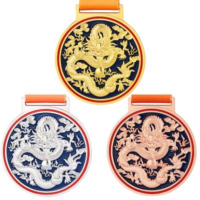 China Wholesale Price Generic Dragon Mascot Medal Taekwondo Sport White Medals Tropy Creative Awards from China drop shipping source manufacturer for sale