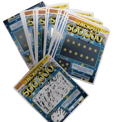 China paper & Factory Direct Selling Printing Cardboard Full Color Paper Scratch Winning Lottery Ticket / Card for sale