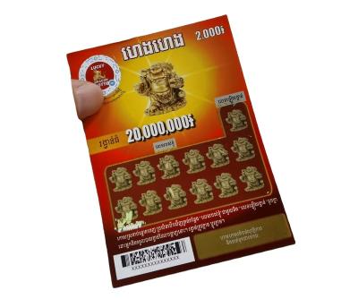 China paper & Cardboard Paper Custom Design To Make Lottery Scratch Off Ticket Scratch Off Win Card for sale