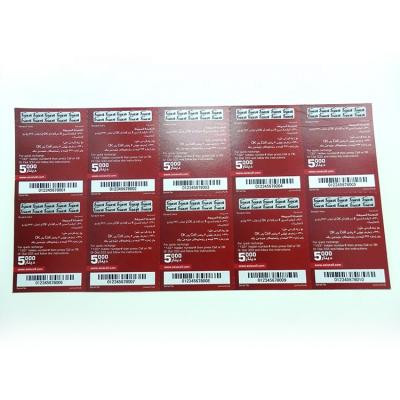 China paper & Wholesale Colored Cardboard Insert Scratch Card Paper Prepaid Card for sale