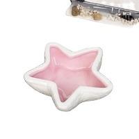 China Non-automatic Basin Pink Ceramic Starfish Shaped Hamster Rabbit Food Squirrel Personality Pet Food Bowl Basin Small Water Basin Food Basin for sale