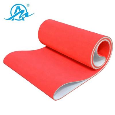 China Oil resistance/fire resistance/waterproof/wearproof PVC red rubber coated conveyor belt used in ceramic industry for sale