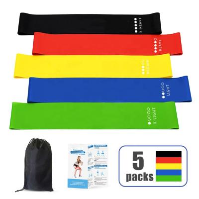 China Increase Strength Resistance Bands Set for Men and Women, Different Elastic Band Pack of 5 Resistance Levels for Home Gym Exercise Long Workout for sale