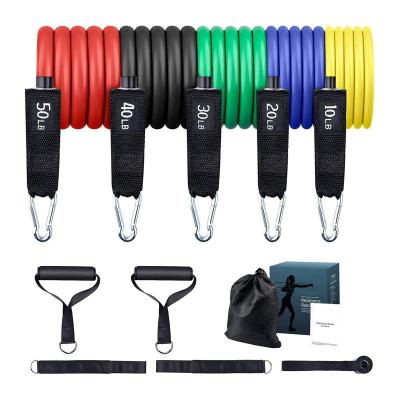 China Wholesale Latex Workout Fitness Gym Pull Up Set 11 Piece 11 Pcs PC Resistance Bands Tube for sale